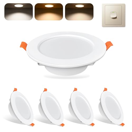 Spot LED 5W encastrable 230V extra plat CCT lot de 5 pour faux plafond