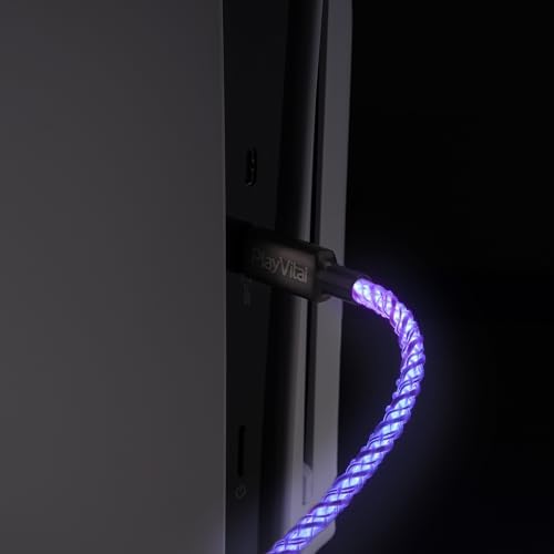 playvital Type C to C LED Charger Cord for ps5/ps5 Edge Controller, 6.56FT Universal RGB Light Up Charging Cable for Nintendo Switch/OLED/Lite, for Switch 2 Pro, Xbox Series X/S, Elite Series 2 — view 4