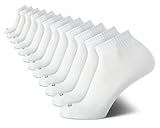 IZOD Mens Athletic Socks - Performance Cushion Quarter Socks (10 or 12 Pack), Size 6-12.5, White (12pk)