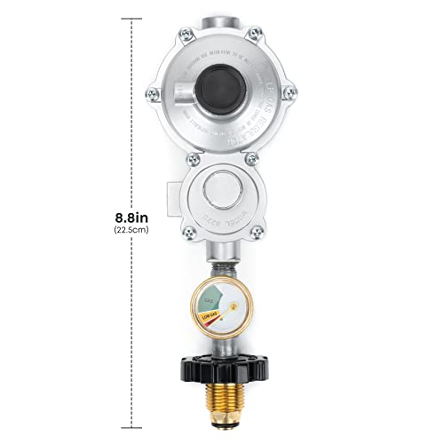 Stanbroil Horizontal Two Stage Propane Regulator with Gauge, Standard 3/8 Female NPT and P.O.L Tank Connection, Greate for Gas Grill, RV, Propane Heater by Stanbroil - Image 2