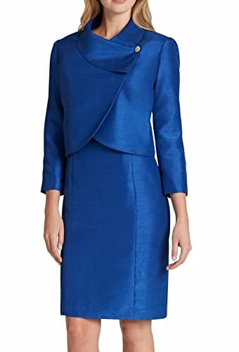 Tahari Asl Women's Wrap Jacket And Dress Suit, Royal, 2 #TOP8