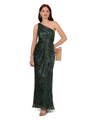 Adrianna Papell Women's Stardust Pleated Draped Gown4