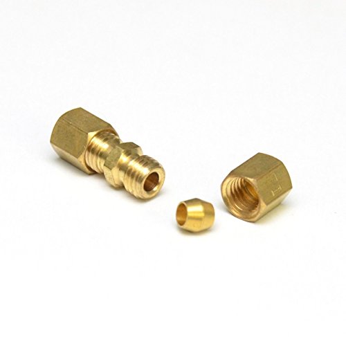 New 1/8 OD Compression Copper Tube Union Straight Joiner Brass Fitting Air Gas Water Reducer Adaptor Fitting Union POWER Welding Garden Gas Tool