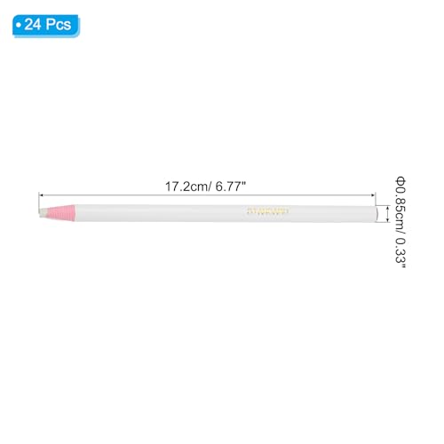 PATIKIL Abziehbare China-Marker, 24er Pack Fett Wachsstifte Holz für Glas Kleidung Zeichnen Film Papier Vinyl Metall, Weiß