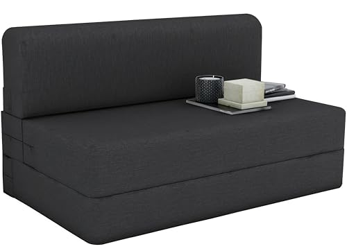 Image of Foldable One Seater Sofa Cum Bed, Sofa Bed 3 X 6 Feet, Velvet Fabric- Washable Cover- Including 1 Cushion Perfect for Home & Office for Guest