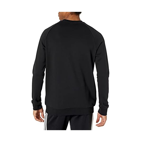 adidas Originals Men's Adicolor Trefoil Crew Neck, Black/White, X-Large - Image 3