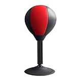 rockible Suction Cup Desktop Punching Bag Speed Ball Home Gym Funny Toy Boxing Punch Bag for Family Friends School Sparring Muay Thai, Black Red
