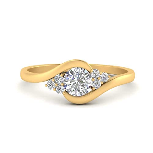 Image of 55Carat 18K Yellow Gold Plated Simulated Diamond Amethyst Round Cut Swirl Cluster Engagement Ring for Women, Wedding Anniversary Promise Fashion Jewelry Gifts, US Size 4-12.