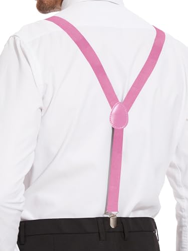 Image of habibee Suspenders and Bow Tie Set for Men, Adjustable Elastic Braces with Y-Back, Diverse Colors, Strong Clips