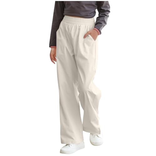 Girls Wide Leg Pants Casual Elastic High Waisted Summer Pants Lightweight Quick Dry Boys Athletic Pant with Pockets