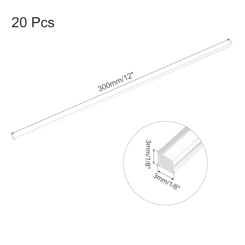 Image of MECCANIXITY 20pcs Acrylic Square Rods 1 /8 inchx12 inch Acrylic Dowel Rods Sticks