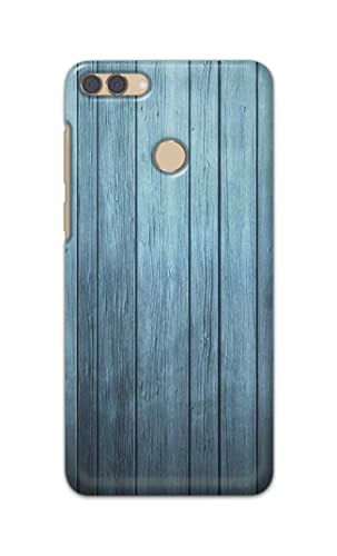 Image of Printed Hard Back Cover Case for Huawei Y9 2018 Back Cover (Wooden Blue) -1302