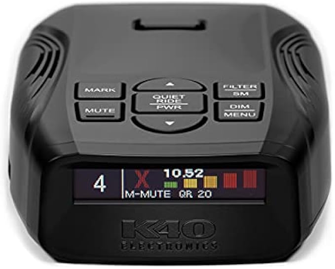 K40 Electronics Platinum100 Portable Radar Detector for Cars, GPS, Voice Alerts, Long Range Detection, OLED Display, Advanced False Alert Filtering, Optional Wireless Remote Connectivity