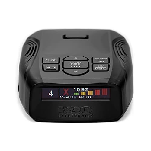 K40 Electronics Platinum100 Portable Radar Detector for Cars, GPS, Voice Alerts, Long Range Detection, OLED Display, Advanced False Alert Filtering, Optional Wireless Remote Connectivity