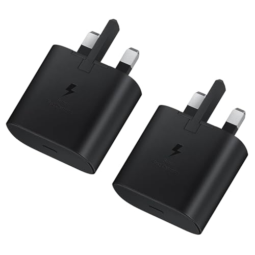 Samsung Fast Charger Plug 2Pack USB C Samsung Charging Plug UK USBC Type C Charge For Galaxy S25 S24 S23 S22 S21 S20 A16 A15 A14 A17 A56 A55 A54 A53 A52 A50 A70 A17 A16 A15 A26 A25 A24 A23 A22