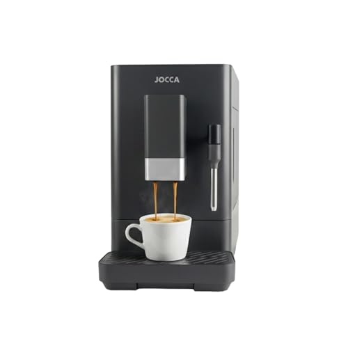 Jocca - Cafetera Superautomática 20 Bares, 1350W, Depósito 1,5L, Molinillo Integrado 15 Niveles, Vaporizador de Leche, Funciones Espresso, Doble Espresso y Americano, Sistema de Autolimpieza