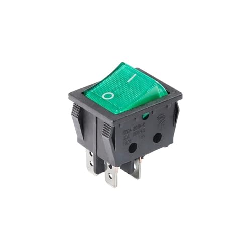 Interrupteur à bascule KCD4 4P LED verte 30A 250V en contact argent