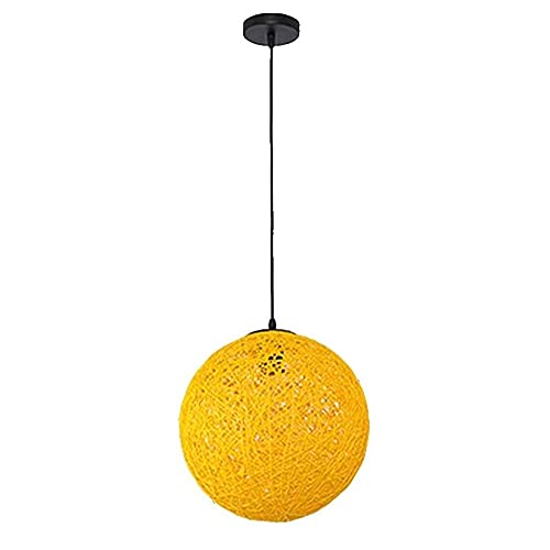 Lumière Colorée Suspendue Restaurant en Rotin Beige pour Éclairage Doux E27
