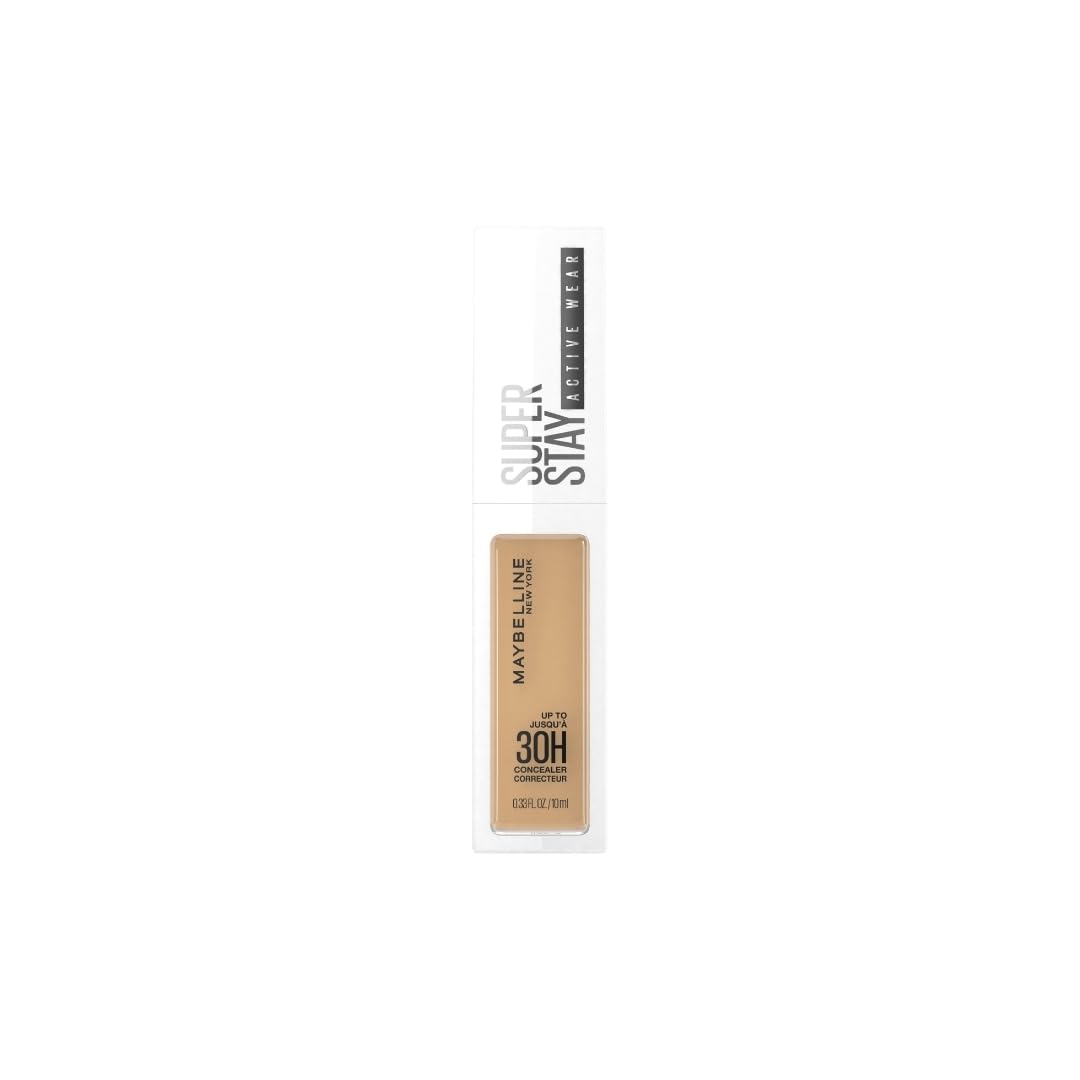 MAYBELLINE New York Corrector Superstay Active Wear 30H, Textura ultra-ligera, Larga duración, Tono 30 Honey, 10 ml (Paquete de 1)