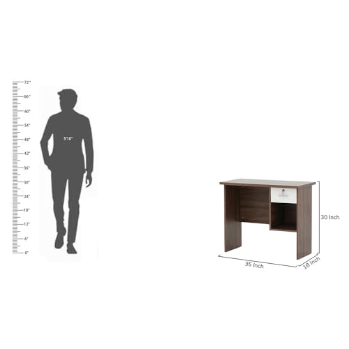 Image of Royaloak Neutron Computer Table | Engineered Wood | Melamine Finish | Ample Storage | Modern Design | Telescopic Channel | Spacious Legroom | Drawer Storage | Computer Table for Home