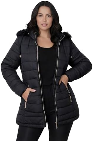 Jaqueta ParKa Feminina Dupla Face Nylon/Peluciada Preto | Amazon
