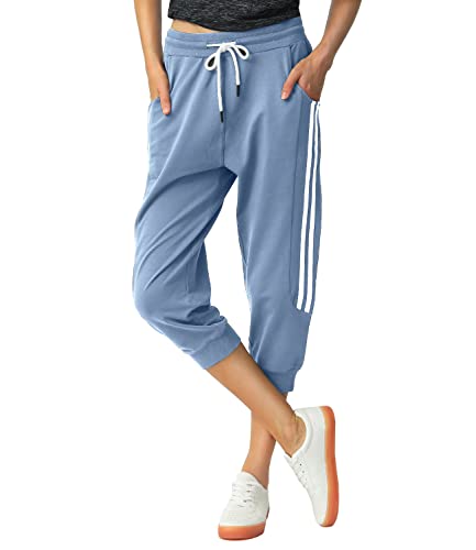 Pantalon de sport bleu poussiéreux pour vos séances de yoga en plein air
