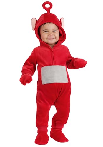 Fun Costumes Infant/Toddler Teletubbies Po Costume with Hooded Jumpsuit, Mitts, and Shoe Covers | Cute Baby Halloween Outfit 0/3 Months