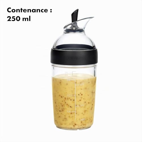 OXO Good Grips – Shaker à vinaigrette compact - Shaker pour sauce salade - Bouteille transparente - noir – vue 6