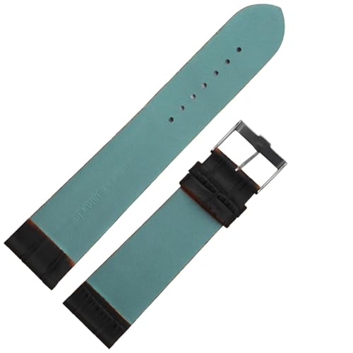 Image of ADAMO 22mm Croco Design Genuine Leather Watch Strap for Men & Boys | Ultra Slim 3mm Thickness Compatible with Tita-n Edge & Similar Watches | Formal & Casual Wear | Silver Buckle | Strap Only