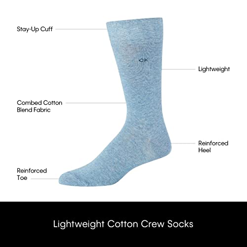 Calvin Klein Men's Dress Socks – 8 Pack Lightweight Cotton Blend Solid Crew Socks (Size 7-12)3