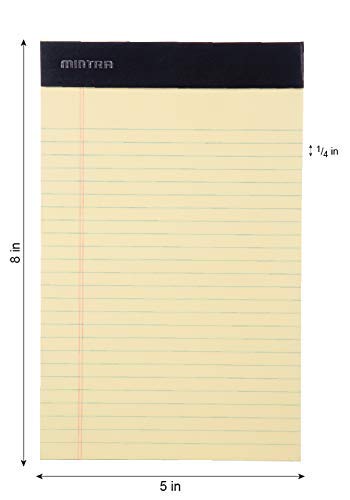 Image of Mintra Office Legal Pads, ((xBasic, 5in x 8in, Narrow (Canary), 36pk (6-6pks))