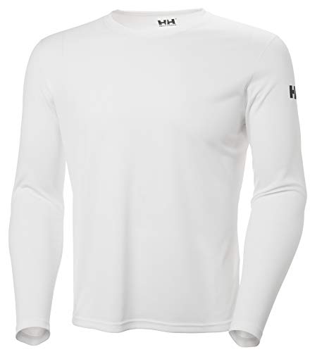 Helly Hansen HH Tech Crew Camiseta Deportiva Manga Larga, Hombre, Blanco, L
