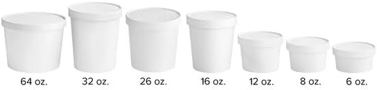 White Double Poly-Coated Paper Food Cup with Vented Lid, 8 oz, Round Shape, 250 Count Case, Hot and Cold Use, 4 Inch Diameter