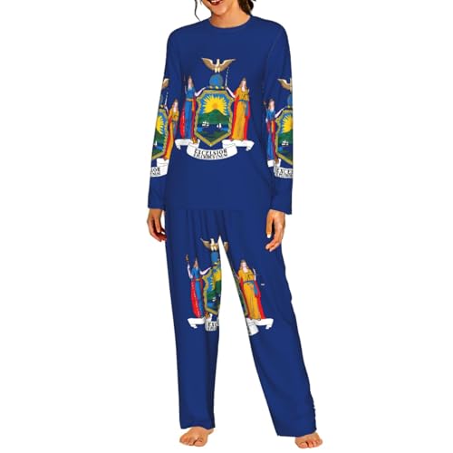 Pyjama femme New York manches longues vêtement de nuit confortable extensible
