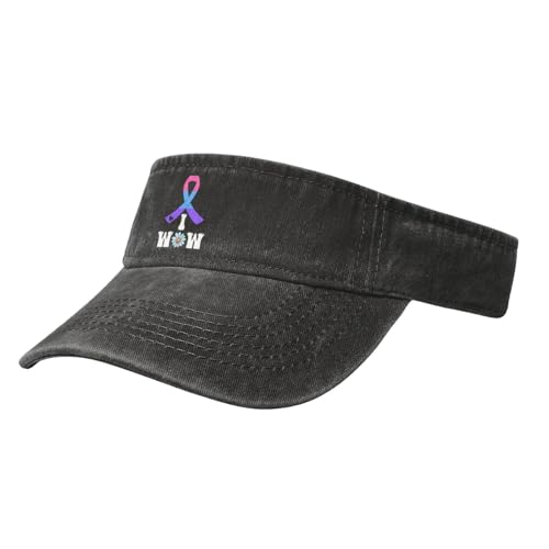 Sun Visor Hats Thyroid Cancer Awareness I Won Cancer Adjustable Ball Caps Empty Top Baseball Running Tennis for Men Women Outdoor Travel Beach Black