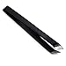 Slant Fish-Bone Tweezers with Wide Tip (Black Coated)
