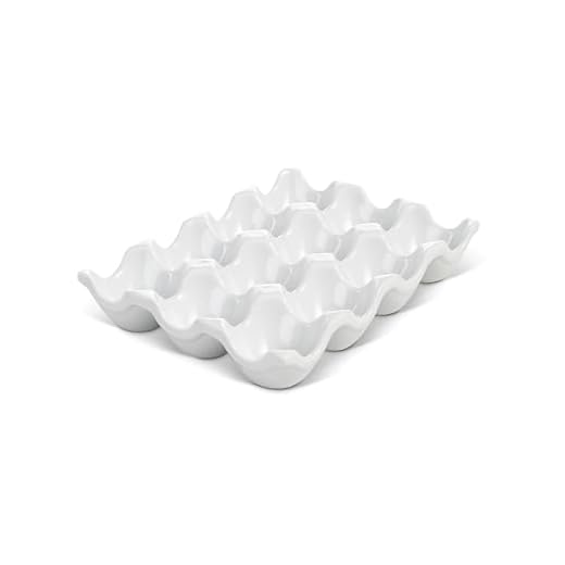 HIC Harold Import Co. HIC Crate, Fine White Porcelain, Holds 1 Dozen Eggs