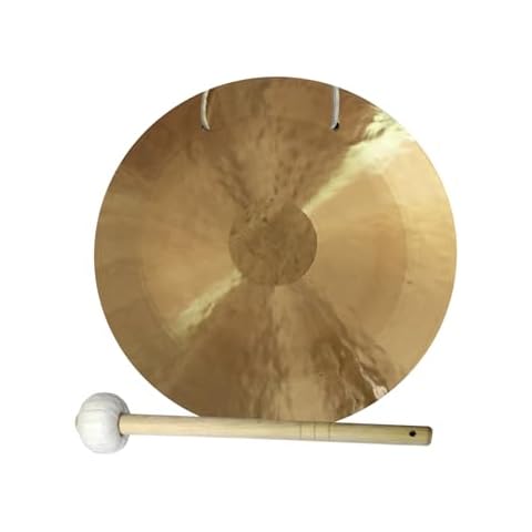 Arborea 34" Wind Gong Authentic Chinese Gong Includes Padded Gong Mallet & Hanging String Hand Calming Gong Sound Selected for Sound Healing Home Gong Percussion Instruments Cover