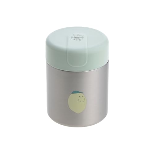 LÄSSIG Bebé caja térmica para niños papilla merienda acero inoxidable a prueba de fugas 315 ml/Food Jar Happy Fruits Lemon