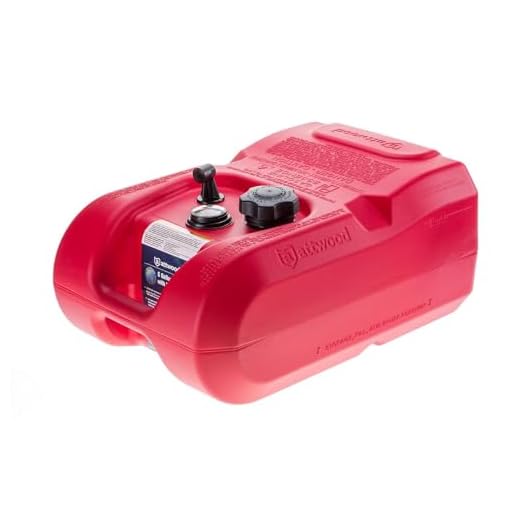 attwood 8806LPG2S EPA Certified 6 Gallon Portable Fuel Tank with Gauge, Single Pack, Red