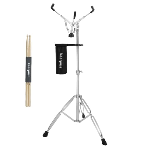 Marching snare drum stand with double-braced adjustable height