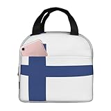 ABYchdd Isolierte Lunchtasche mit finnischer Flagge, für Damen und Herren, wiederverwendbare Lunchbox für Arbeit, Picknick