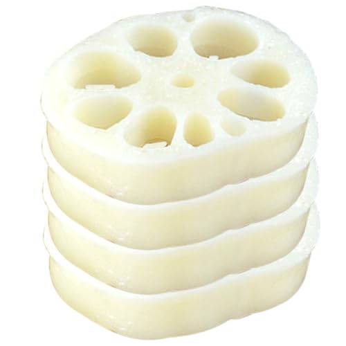 lurrose 4個 リアルな野菜装飾 小さく繊細なミニチュアレンコンスライス 手作り模型用 おままごとインテリア飾り