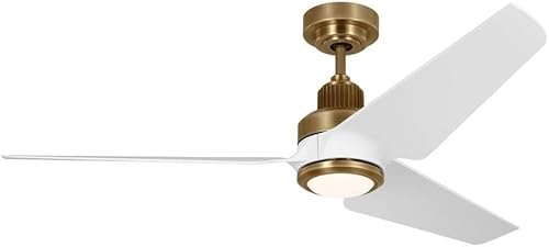 Generación de iluminación | 3RULSM52HABD | Ruhlmann Smart Ventilador de techo de latón antiguo integrado para interiores y exteriores de 52 pulgadas