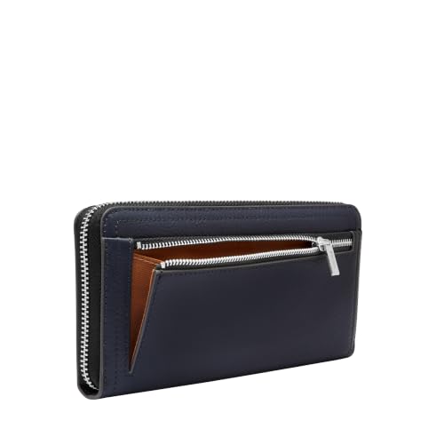 Image of Fossil Women's Logan Leather RFID-Blocking Zip Around Clutch Wallet with Wristlet Strap for Women