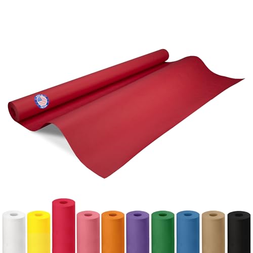 36 x 1200 (100 feet) Red Kraft Paper Roll - USA-Made Quality Craft Paper for Gift Wrapping Kids Arts & Crafts School Projects - Natural Material 50lb Thickness by IDL Packaging