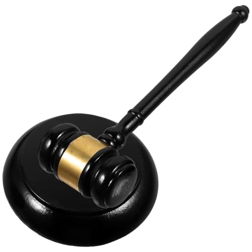 Martillo de subasta de madera negro con sonido claro para jueces
