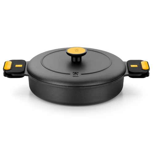 BRA Origen | Cacerola baja 28 cm, aluminio fundido, antiadherente, sin PFOA, full induction, apto para todo tipo de cocinas, incluida inducción