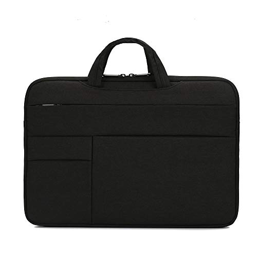 Fesjoy Tragbare Laptoptasche 15,6-Zoll-Laptoptasche wasserdichte Nylon-Laptoptasche Aktentasche Freizeit Business Handtasche Schwarz Cover
