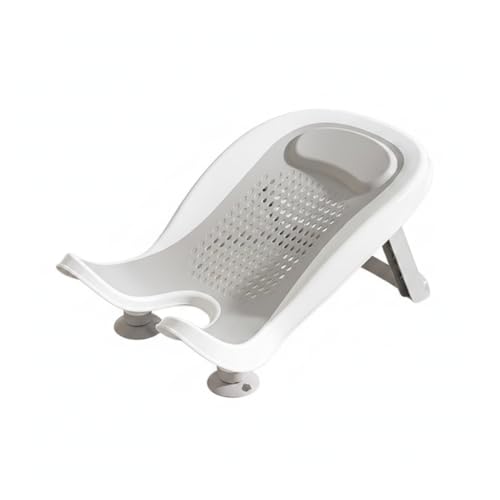 Bañera para lavabo para bebé, soporte para bañera para lavabo para bebé, bañista ergonómico para recién nacido con drenaje antirreflujo y ventosas, gris